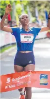  ?? ASHLEY FRASER ?? Guteni Imana was the top female in the marathon Sunday at the Tamarack Ottawa Race Weekend.