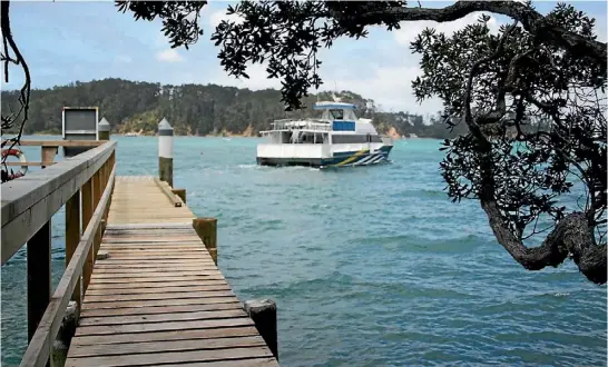  ?? DELWYN DICKEY/ STUFF ?? Jetties give access to properties and the Kawau Island ferry is a lifeline to the mainland for many.