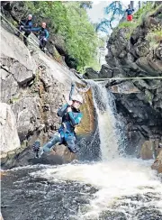  ??  ?? Walk on water canyoning in the foothills of Cairngorm