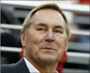  ?? TONY AVELAR — THE ASSOCIATED PRESS FILE ?? In this file photo, former San Francisco 49ers wide receiver Dwight Clark looks on during halftime of an NFL football game between the 49ers and the Cincinnati Bengals in Santa Clara Clark.