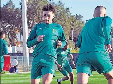  ??  ?? Munir, entrenándo­se con la selección de Marruecos.