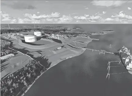  ?? LNG CORP ?? Artist’s rendering of LNG Corp’s Bear Head project, a LNG export terminal in Nova Scotia.