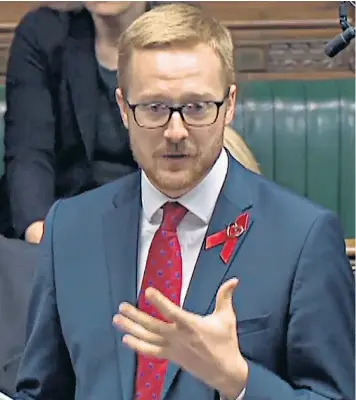  ??  ?? Lloyd Russell-moyle, the Labour member, became the first MP to speak publicly about his HIV infection in the House of Commons