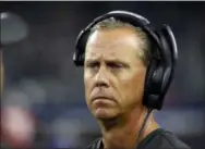  ?? MICHAEL AINSWORTH — THE ASSOCIATED PRESS ?? Then-Buccaneers offensive coordinato­r Todd Monken looks on during a game against the Cowboys in 2016.