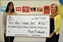  ?? SUBMITTED PHOTO ?? The Malvern School students raised $146,822 to help fight childhood cancer. This donation was presented to Liz Scott, Alex’s mother and co-executive director of ALSF.