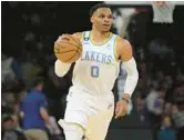  ?? AP FILE ?? Russell Westbrook, recently traded from the Lakers to the Jazz, could be helpful to another playoff contender if he does not want to finish the season in Salt Lake City.