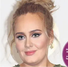  ??  ?? Flawless Adele’s stunning look is a much sought after style and she always looks chic and polished