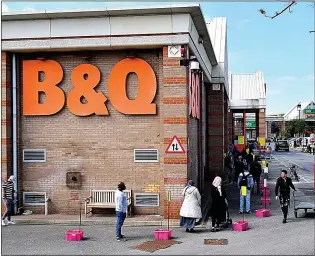 ??  ?? LOCKDOWN JOBS LIST: B&Q bosses are expected to hail a boom thanks to home improvers