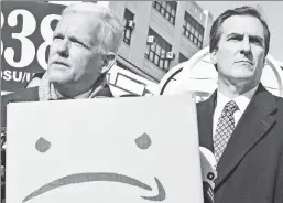  ??  ?? Hypocrites: Council Member Jimmy Van Bramer (l) and state Sen. Michael Gianaris led the fight against Amazon. But both back subsidies for the film industry.