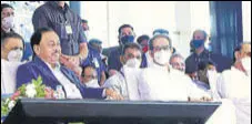 ?? HT PHOTO ?? Union minister Narayan Rane and Maharashtr­a CM Uddhav Thackeray at the inaugurati­on of Sindhudurg airport.