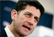  ?? AP PHOTO BY J. SCOTT APPLEWHITE ?? In this Nov. 14 file photo, Speaker of the House Paul Ryan, R-wis., speaks during a news conference on Capitol Hill in Washington.