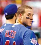  ?? | CHARLES REX ARBOGAST/AP ?? First baseman Anthony Rizzo has gone hitless in the Cubs’ first three postseason games.