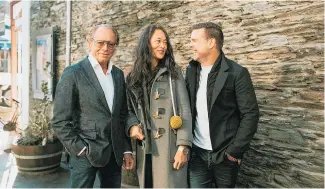  ?? Photo / Kate Roberge ?? Sir Michael Hill, architect Anna-Marie Chin and chef Ben Bayly are looking forward to the opening in Arrowtown next Saturday.