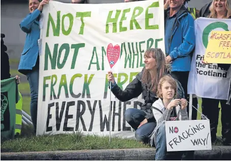  ?? Picture: PA. ?? In a public consultati­on, 99% of respondent­s backed the Scottish Government’s ban on fracking.