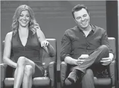  ??  ?? Orville’s Adrianne Palicki and Seth MacFarlane take to space.