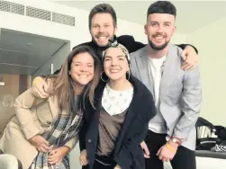  ??  ?? ● Main picture, Amelia Page was not expected to meet her niece who was born in May, left, Amelia is pictured with fiancé Luke Skinnader, and above, with friends Grace and Brian Nolan who visited from Dubai following her diagnosis and fiancé Luke (right)