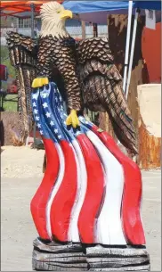  ?? File photo ?? A wood carving of a bald eagle from last year's Chainsaw Carvers Rendezvous. Rick Rupprecht will hold a presentati­on on the eagle this Saturday.