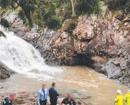  ?? ?? Supplied image of the scene where a child in care drowned at Cedar Creek Falls.