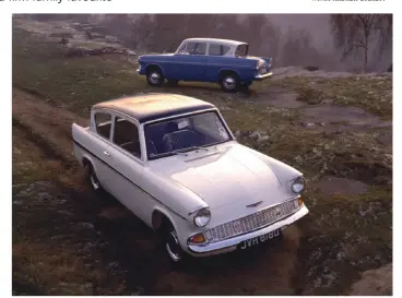  ??  ?? The Anglia Super featured a contrastin­g coloured roof and a chrome trimmed body stripe.