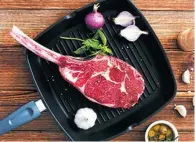  ??  ?? Uruguayan Tomahawk steaks are among the recent imported items on offer by GroupMall.