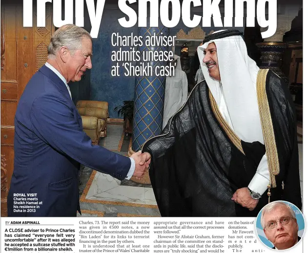  ?? ?? ROYAL VISIT Charles meets Sheikh Hamad at his residence in Doha in 2013