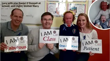  ??  ?? Lucy with star Daniel O’Donnell at school, and (right) brother Harry
Xxxx