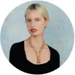  ??  ?? Karolina Kurkova, wearing an antique Van Cleef & Arpels’ Zip necklace