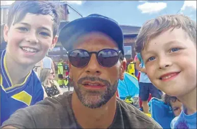  ??  ?? Former England and Manchester United star Rio Ferdinand poses for pictures at the Snodland Tournament