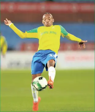  ??  ?? Khama Billiat of Sundowns struts his stuff against SuperSport on Thursday night.