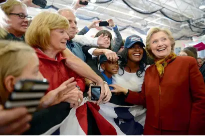  ?? AFP ?? Democratic presidenti­al nominee Hillary Clinton meets supporters at a campaign rally in Pittsburgh, Pennsylvan­ia. —