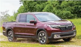  ??  ?? Available in FWD or AWD, Honda offers seven trim levels of the Ridgeline midsize pickup, starting at $29,475.