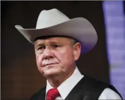  ?? AP FILE PHOTO ?? In this Monday, Sept. 25, 2017, file photo, former Alabama Chief Justice and U.S. Senate candidate Roy Moore speaks at a rally, in Fairhope, Ala. In the face of sexual misconduct allegation­s, Moore’s U.S. Senate campaign has been punctuated by tense...