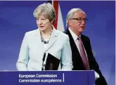  ?? Reuters ?? Dialogo apertoIl primo ministro inglese Theresa May e il presidente della Commission­e europea Jean-Claude Juncker