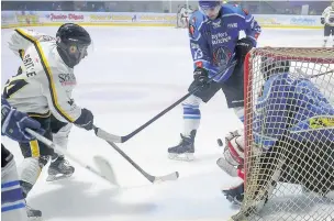  ?? Gw-images.com ?? Stuart Brittle on the attack for Widnes Wild in the clash with Coventry Blaze at Silver Blades Widnes on Sunday.