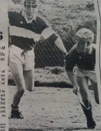  ??  ?? Wicklow’s Trevor Doyle (right) in possession during the clash with Laois in Pearse’s Park, Arklow.