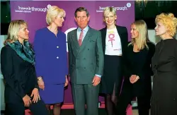  ??  ?? Diana (second from left) with Anna Walker, Prince Charles, Zoë Ball, Anneka Rice and Vivienne Westwood at a charity event in 1998