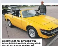  ??  ?? Graham Smith has owned his 1980 Triumph TR7 since 2004, during which time he has fully re-built the car.