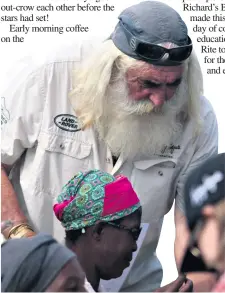  ??  ?? Kingsley Holgate assists at Mashozi’s Rite to Sight clinic