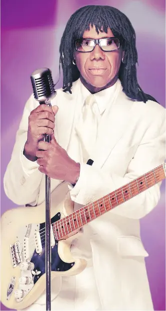  ??  ?? Music legend Nile Rodgers is opening for Duran Duran with his band Chic.