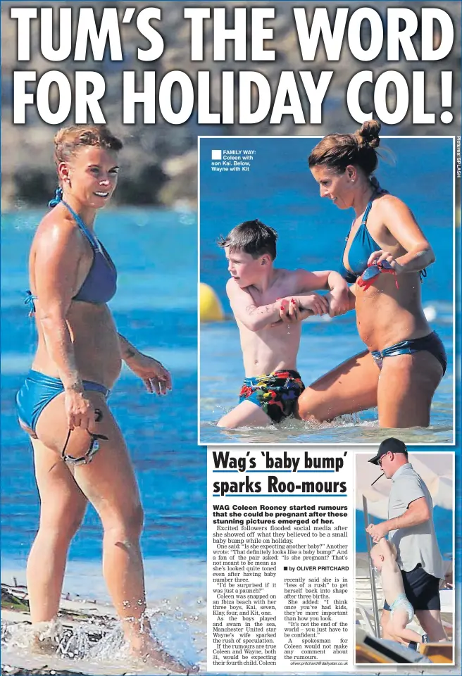  ??  ?? ®Ê FAMILY WAY: Coleen with son Kai. Below, Wayne with Kit