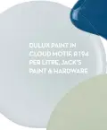  ??  ?? DULUX PAINT IN CLOUD MOTIF, R194 PER LITRE, JACK’S PAINT &amp; HARDWARE