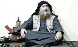  ?? AP ?? Abu Bakr al-Bagdadi zeigte sich gestern in einer neuen Videobotsc­haft.