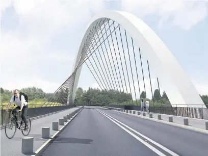  ??  ?? Knight Architects artist’s impression of the Gateway Arch, which will form a key feature of the new A465 trunk road route