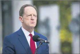  ?? ALEX BRANDON — THE ASSOCIATED PRESS ?? Sen. Pat Toomey, R-Pa., speaks during a ceremony Wednesday, Sept. 18, 2019, in Washington. Toomey will not seek re-election in 2022, according to a person with direct knowledge of Toomey’s plans, Sunday, Oct. 4.