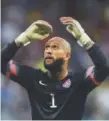  ?? Jamie McDonald, Getty Images ?? Goalkeeper TimHoward has playedmore than 100 games for the U. S. national team.