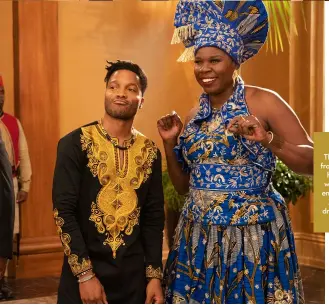  ??  ?? OUT OF WATER
Jermaine Fowler and Leslie Jones play Azeem’s illegitima­te son and his mother (above).