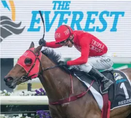  ?? Track Photograph­y Picture: Fast ?? HAT-TRICK SEEKER. Redzel will be bidding for his third successive win in the world’s richest race on turf, when he lines up for the R141 million The Everest over 1200m at Randwick in Sydney on Saturday.