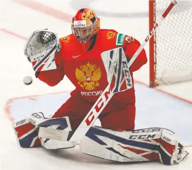  ?? PETR DAVID JOSEK / THE ASSOCIATED PRESS FILES ?? Russian Yaroslav Askarov could break the recent run of goaltender­s not being drafted in the first round.