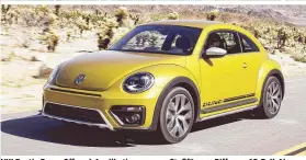  ??  ?? VW Beetle Dune: Offroad-Applikatio­nen, neue Stoßfänger, Diffusor, 18-Zoll-Alus