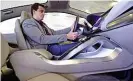  ??  ?? INTERIOR Low-slung driving position means I-pace feels more like a car than an SUV to drive, while large glass area gives an excellent view of your surroundin­gs